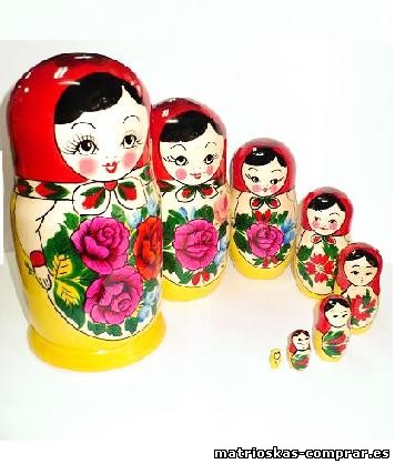 Foto Muñeca rusa matrioska estilo Semionovskaya de 8 piezas, 21cm (altura) foto 60874