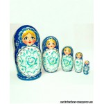 Matrioshkas muñecas rusas 5 piezas estilo Gzhel 17 cm (altura)