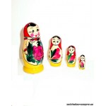 Matrioskas muñecas rusas 4 piezas Semionovskaya, altura 9 cm