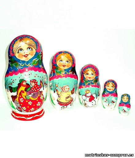 Foto Matrioska muñecas rusas de 5 piezas 