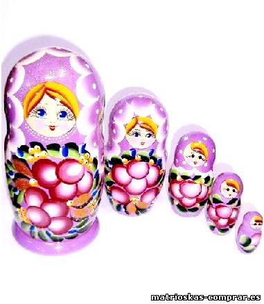 Matrioshka Mu Ecas Rusas Nina Piezas Cm Altura Color Fuchsia