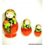 Matriuskas 3 muñecas rusas estilo Rosa, 7 cm