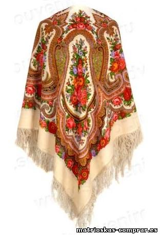 folclóricos rusos de lana 100%, preciosas chales borlas de seda